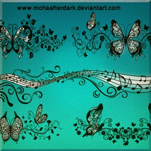 Ornamental ButterFly Photoshop Brushes photoshop ornamental butterfly brushes   