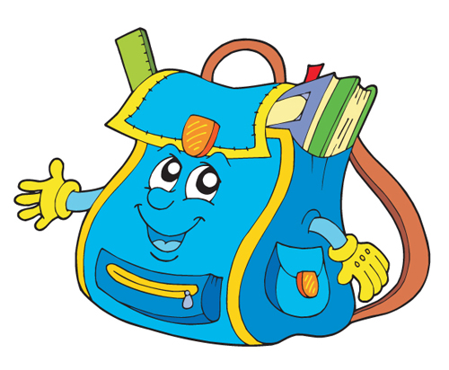 Funny School bag design elements vector 02 school elements element bag   