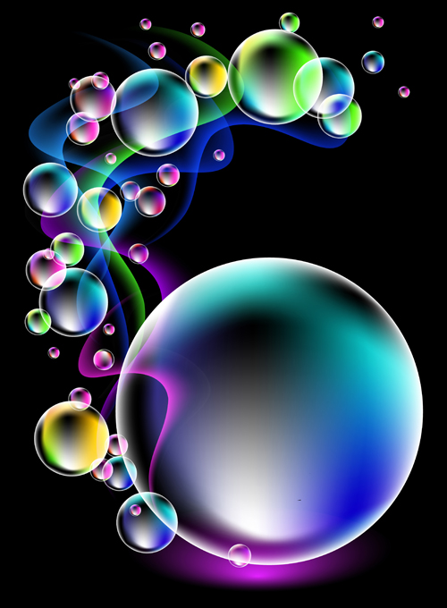 Shiny colorful bubble with abstract background 02 shiny colorful bubble background abstract   
