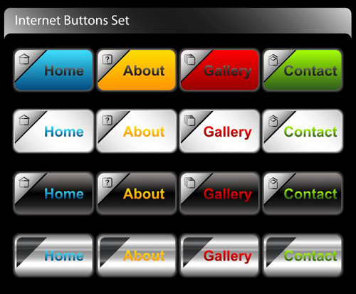 Company website menu buttons vector collection 08 website menu company collection buttons   