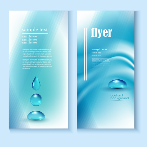 Creative water flyer cover vector material 01 water flyer creative   