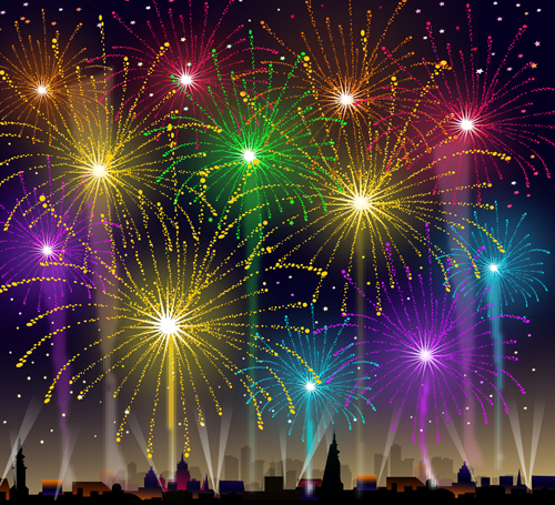 Brilliant holiday fireworks vectors set 04 holiday Fireworks brilliant   