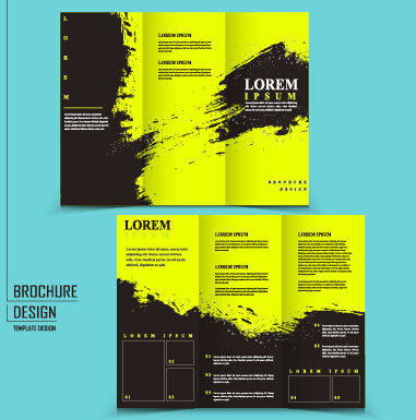 Cover brochure black with green grunge vector 06 grunge green cover brochure black   