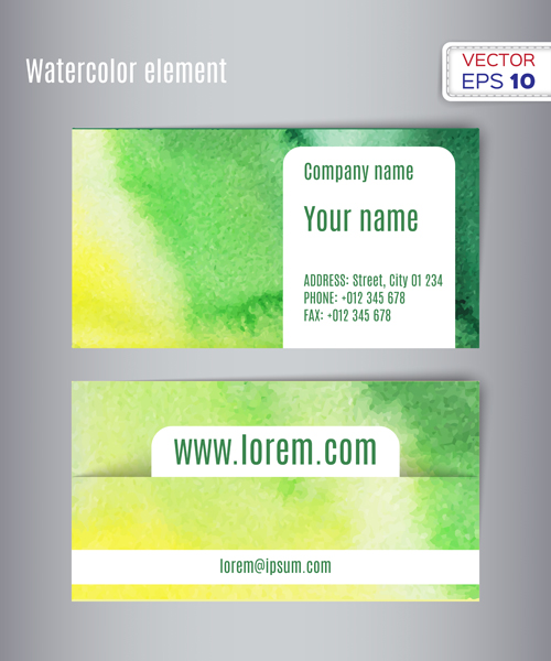 Watercolor business card creative vectors 03 watercolor creative card business   