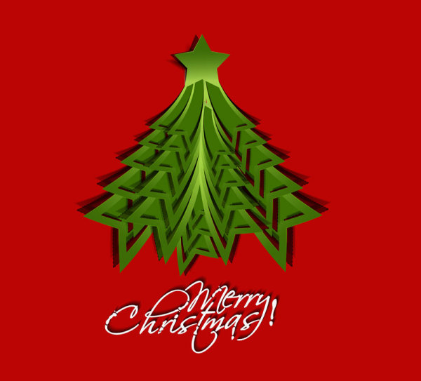 Paper cut Christmas tree design vector 05 paper christmas tree christmas   