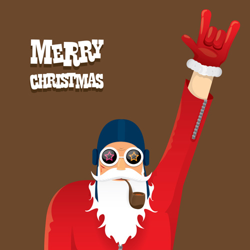 Funny santa claus vector design material 08 santa material funny design Claus   