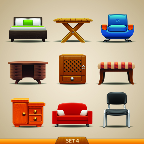 Vector Furniture Icons set 04 icons icon furniture   