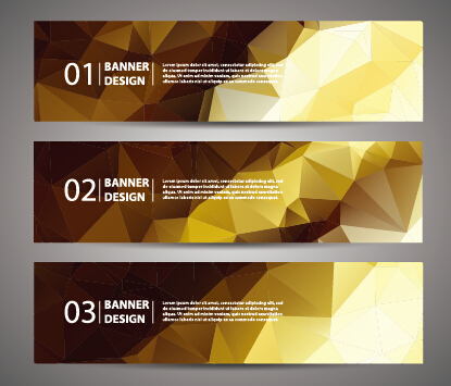 Geometric polygon with numbered banner vector 07 polygon numbered geometric banner   