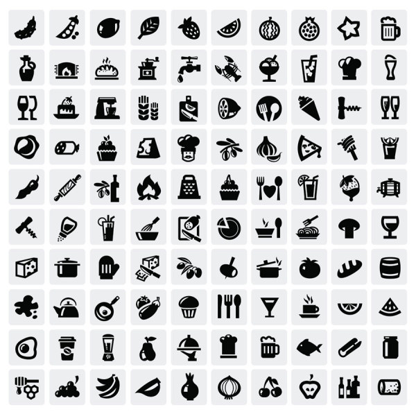 Huge collection of Black and white icons vector 09 icons Huge collection collection black and white   