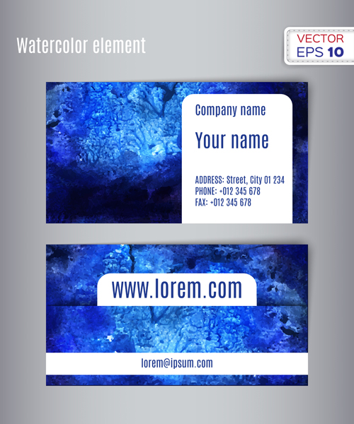 Watercolor business card creative vectors 01 watercolor creative card business   