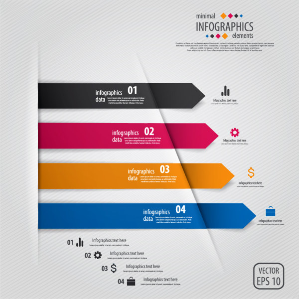 Color banner numbers infographics data vector numbers infographics color banner   