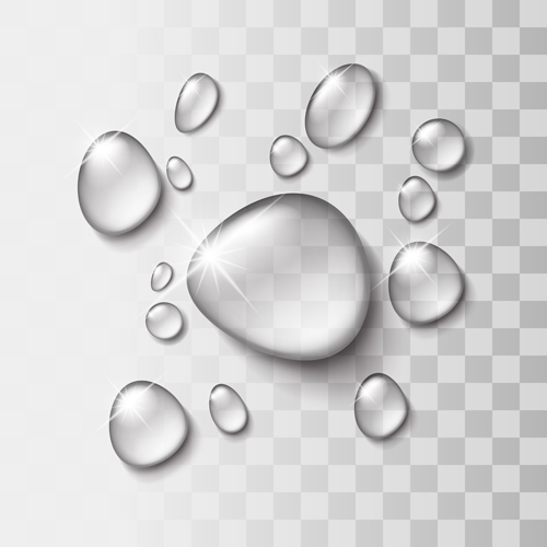 Shiny water drops vector illustration set 01 water drop shiny illustration   