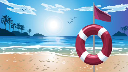 Sandy beach travel elements vector 02 travel sandy elements element beach   