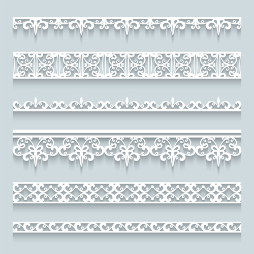 Paper lace borders vector material   