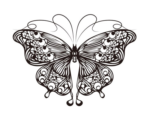 Butterfly outline vector material outline butterfly   