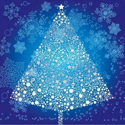 Christmas Tree with Snowflake Art vectors material tree snowflake christmas   