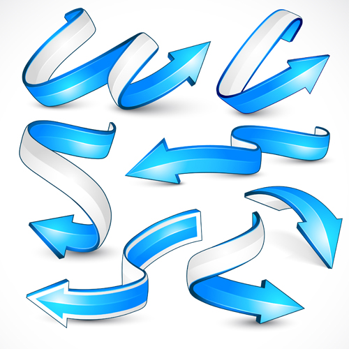 3D blue arrows vector material 02 material blue arrow blue arrows 3d   