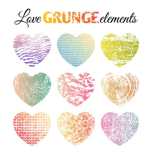 Love grunge heart elements vector 02 love heart grunge elements   