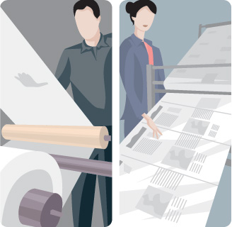 Printing vector scene Vector printing scene printing newspaper EPS format characters   