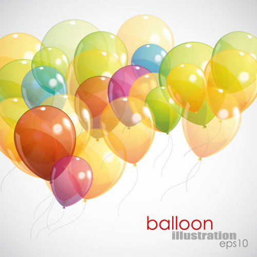 Transparent colored balloons vectro backgrounds 03 transparent colored balloons background   