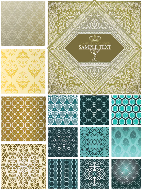 Decorative pattern cloth background vector wallpaper pattern Europepattern background texture   