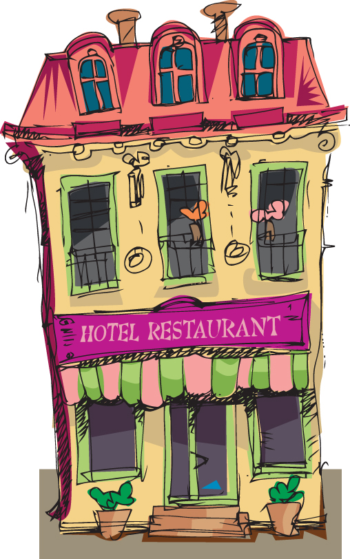 Hand drawn funny Hotel vector graphics 02 hotel hand-draw hand drawn funny   