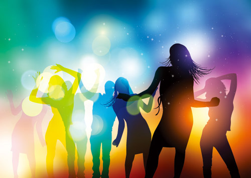 People silhouettes and party backgrounds vector 04 people silhouettes people party backgrounds   
