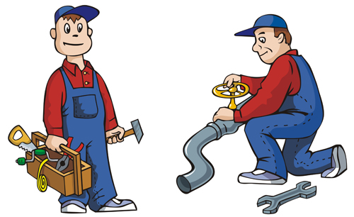 Funny cartoon builders vector illustration 04 illustration funny cartoon Builders   