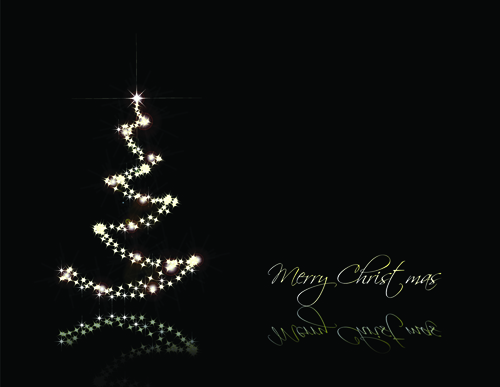 Black style Merry Christmas Cards vector 01 merry christmas cards card   