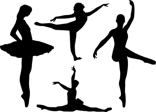 Dancing girl silhouette vector vector women vector character the girl in the dress ballet   