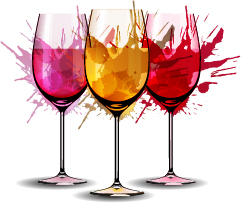 Wine cup with watercolor vector material wine watercolor water color vector   
