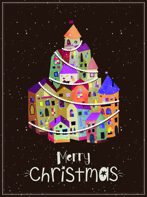 Vintage house with 2015 Christmas background 01 vintage house christmas background   