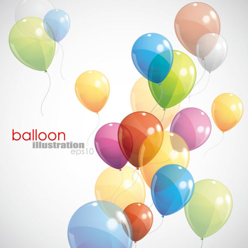 Transparent colored balloons vectro backgrounds 01 colored balloons backgrounds   
