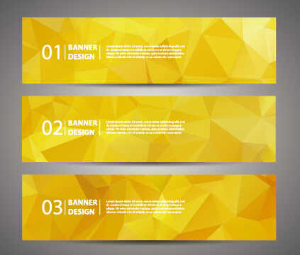 Geometric polygon with numbered banner vector 01 polygon numbered geometric banner   