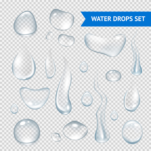 Shiny water drops vector illustration set 04 water drop shiny illustration   