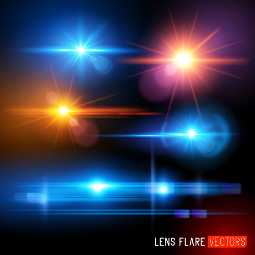 Colored light special effects vectors set 01 special effects special effects colored   