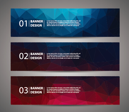 Geometric polygon with numbered banner vector 05 polygon numbered geometric banner   