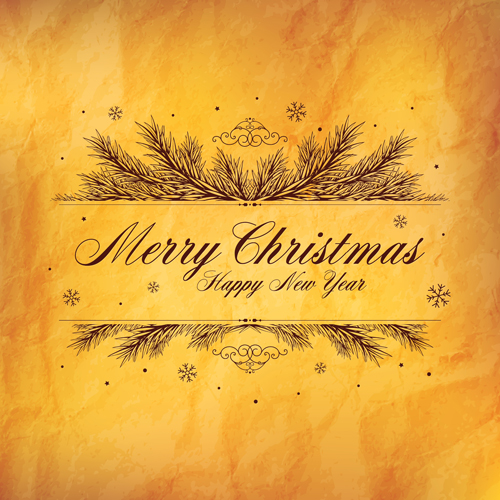 Old yellow paper christmas with new year background yellow paper new year christmas background   