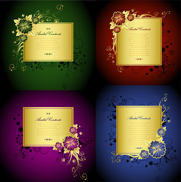 Golden Border frame 11 vector Noble lace gorgeous golden frame flowers figures bulletin board   