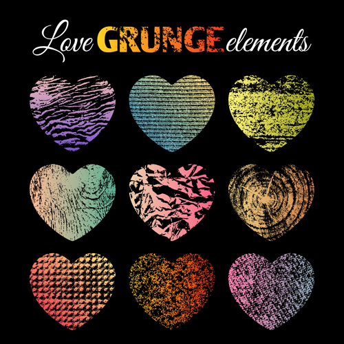 Love grunge heart elements vector 03 love heart grunge elements   