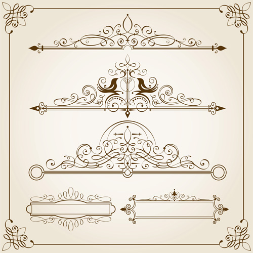 Vintage calligraphic frames with border vector 02 vintage frames calligraphic border   