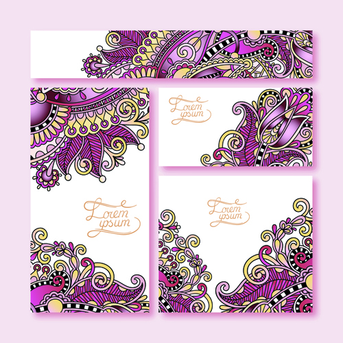 Ornament floral pattern cards vector material 03 pattern ornament floral pattern floral cards   