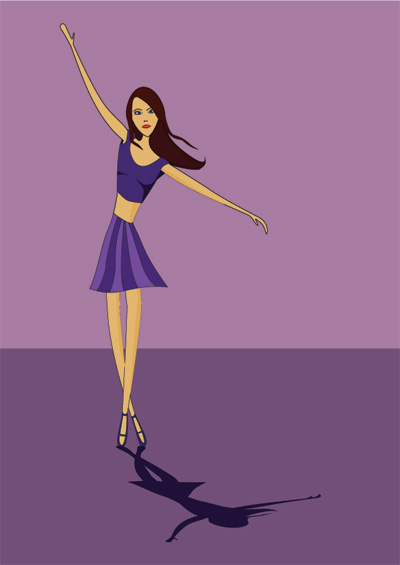 Dancing girl vector graphics vector women vector character the girl in the dress   