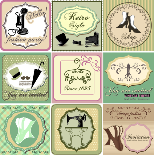 Common vintage labels vector set 08 vintage labels label common   