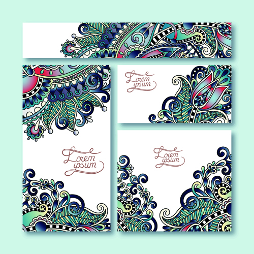 Ornament floral pattern cards vector material 04 Pattern card pattern ornament material floral pattern floral cards   