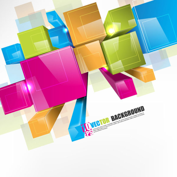 Creative Colorful Cube vector background cube creative colorful   