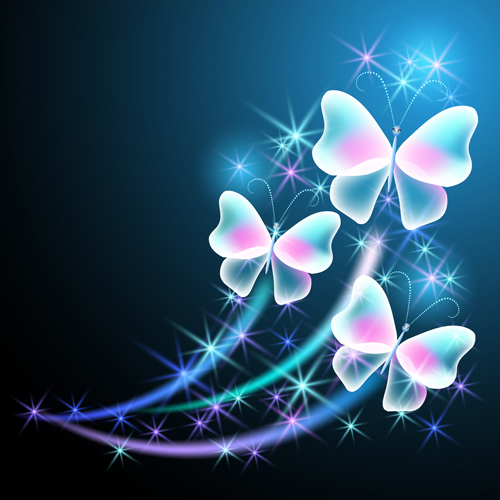 Dream butterfly with shiny background vector 04 shiny butterfly background vector background   