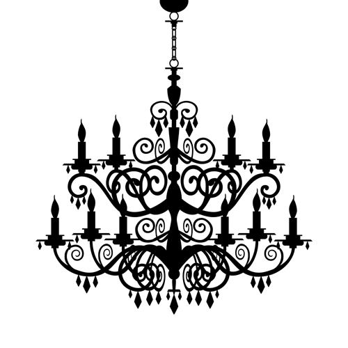 Ornate chandelier vector silhouette set 03 silhouette ornate chandelier   