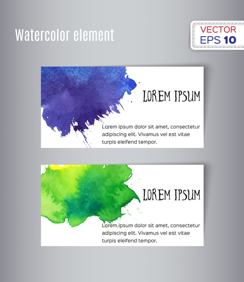 Watercolor business card creative vectors 02 watercolor creative card business   