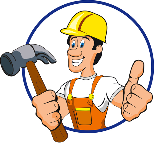 Funny cartoon builders vector illustration 10 illustration funny cartoon Builders   